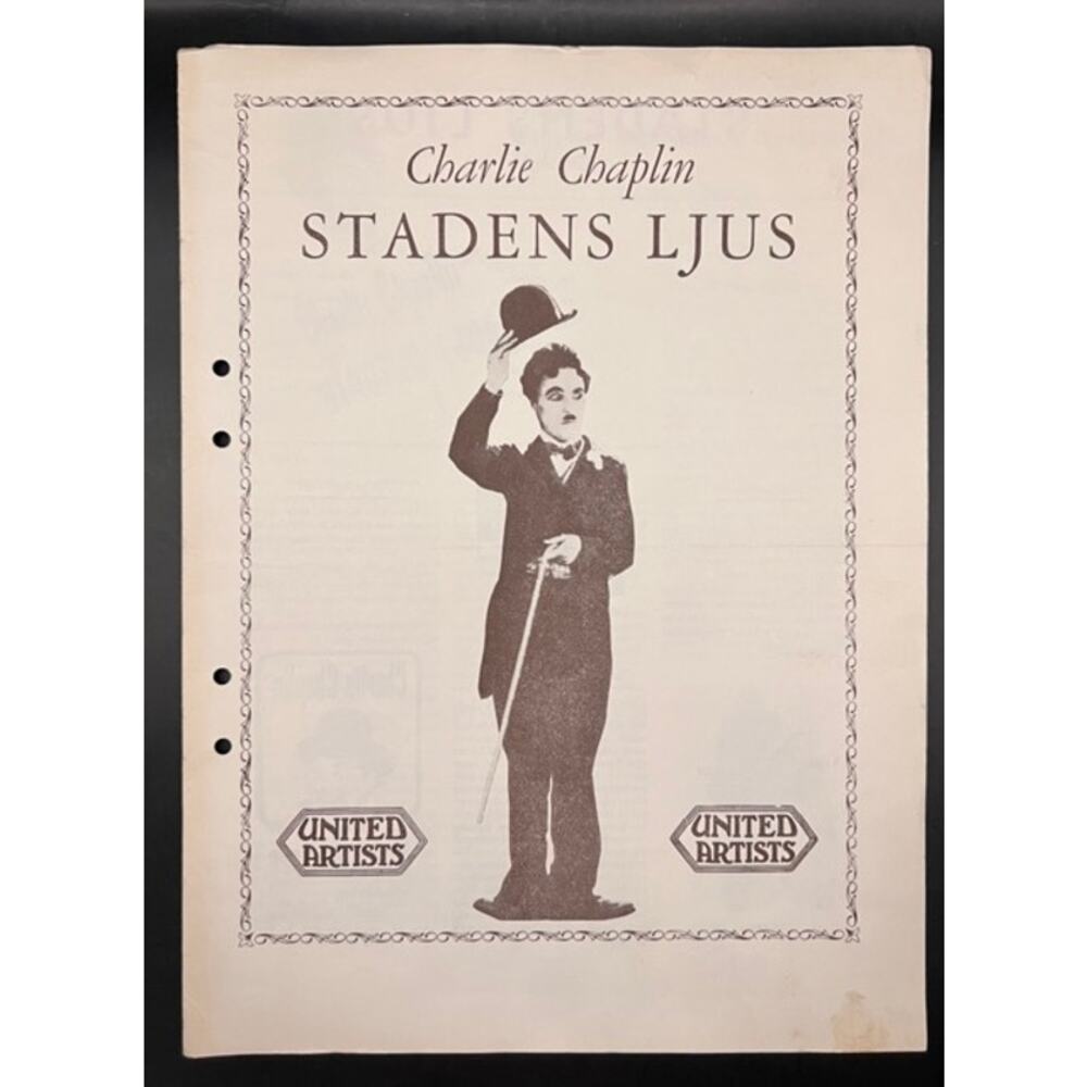 UBER RARE Swedish 1950 Charlie Chaplin Press Book City Lights Charles Chaplin